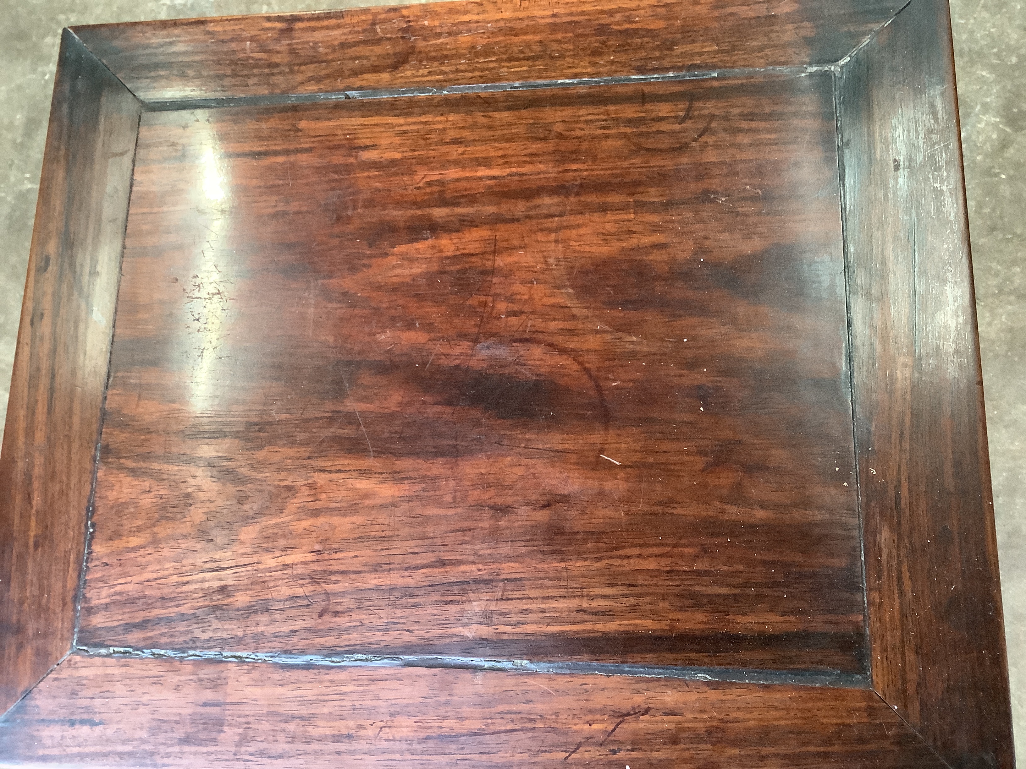 A Chinese rectangular hardwood two tier vase stand, width 41cm, depth 34cm, height 80cm